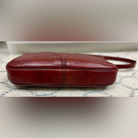 ETIENNE AIGNER Vintage Burgundy Leather Flex-Frame Shoulder Bag/Clurch Purse - Picture 10 of 16